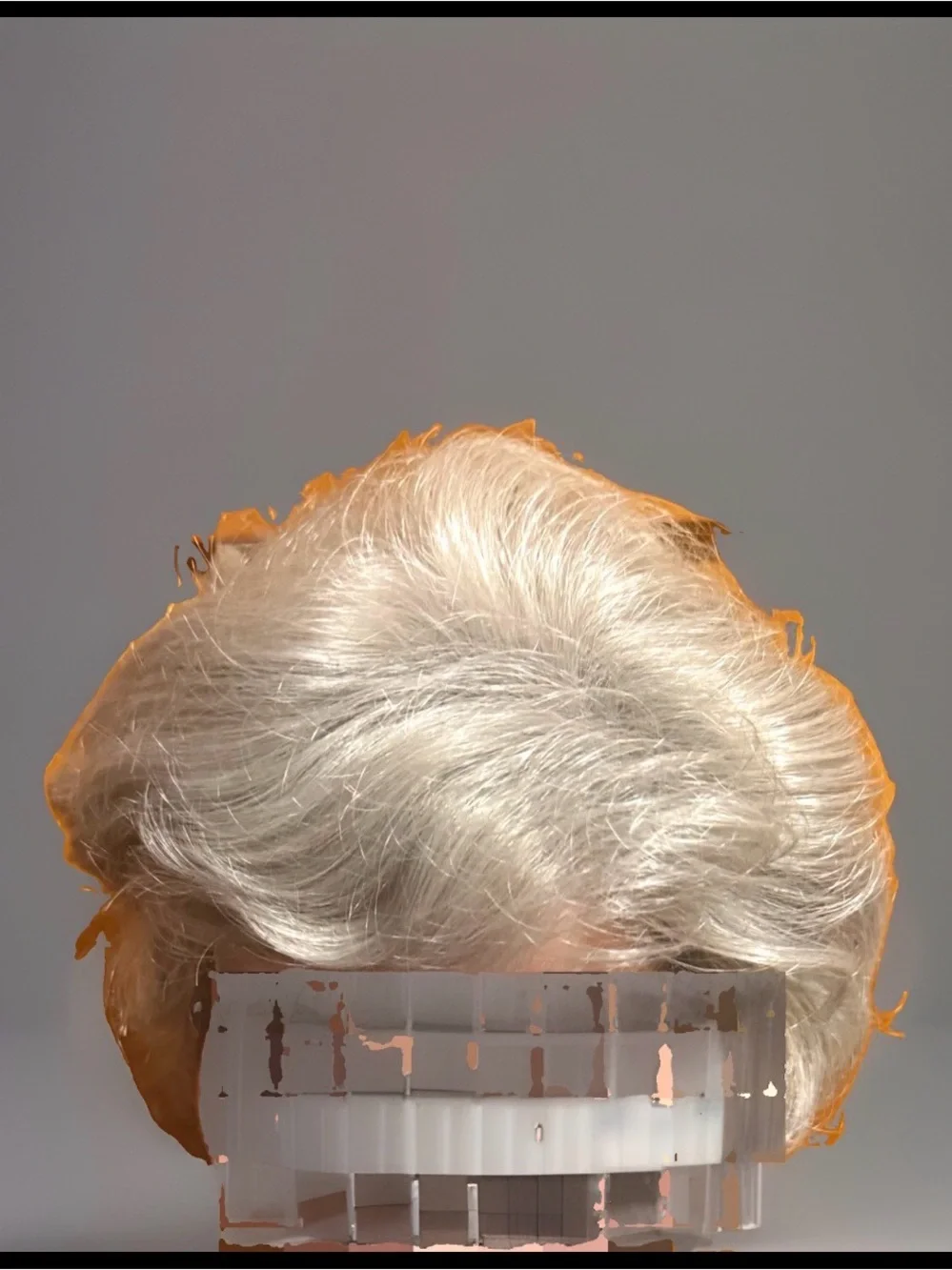 Short Layered Gray/Silver Synthetic Wavy Wig Classic Cap One Size Natural